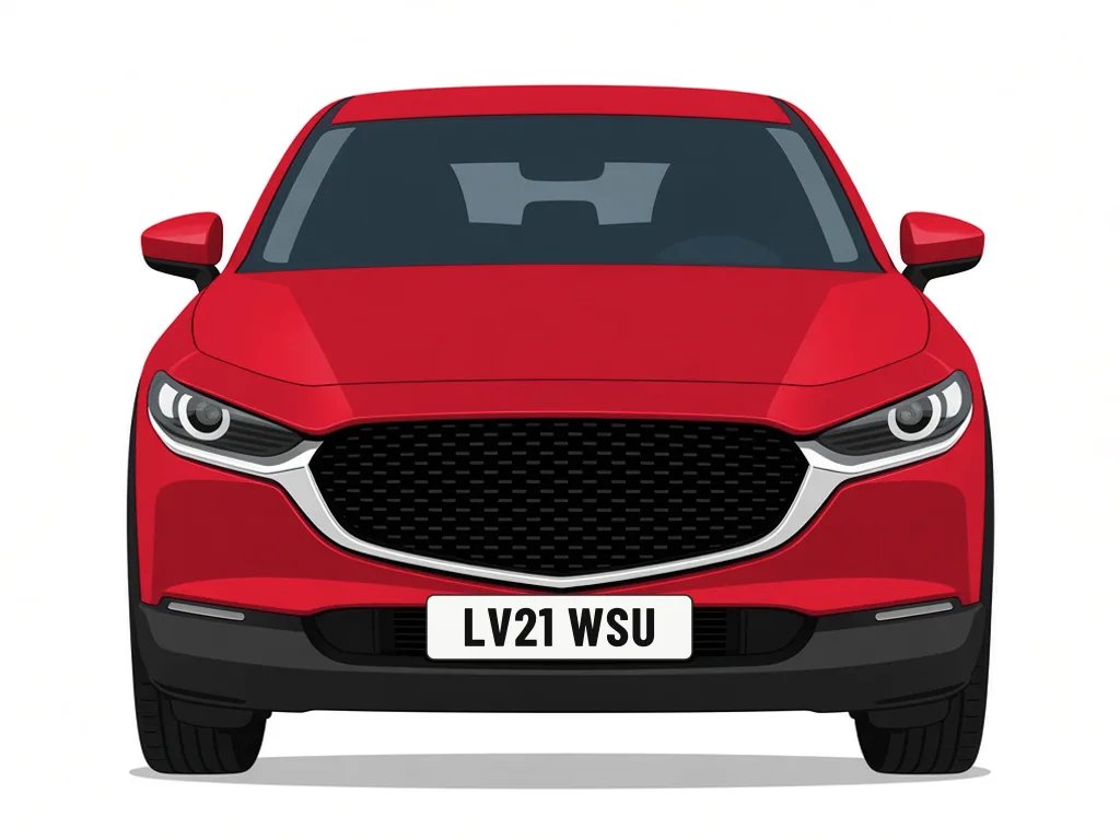LV21 WSU red Mazda CX-30 – car details, MOT history and tax status