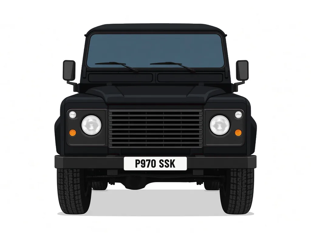 P970 SSK black Land Rover Defender – car details, MOT history and tax status